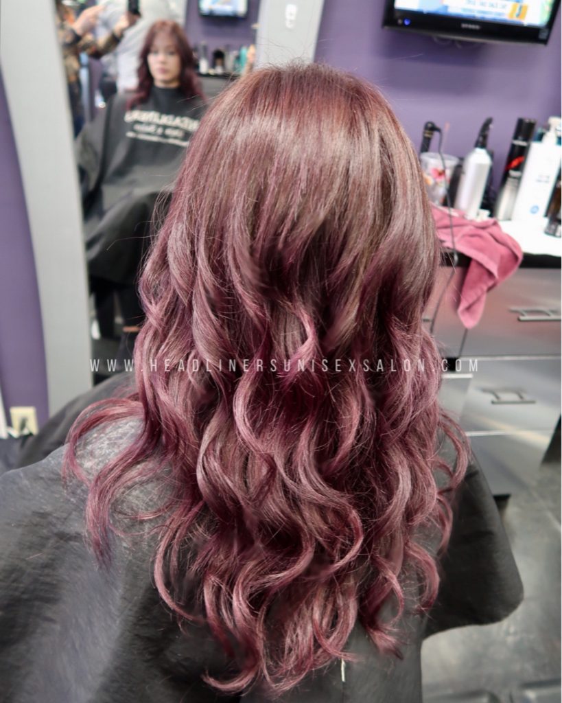 balayage burgundy style color specialists bergenfield bergen county hair color hair dye Tenafly Closter Cresskill haircut blowdry